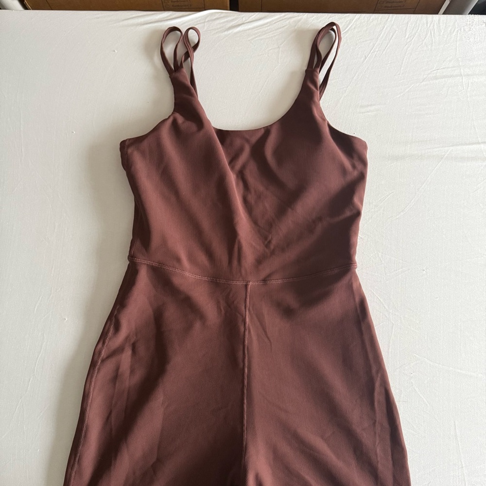 Wilo‎ The Label Flare Leg Jumpsuit Ribbed Athleisure Yoga Pilates Dance Sz M - Picture 3 of 16
